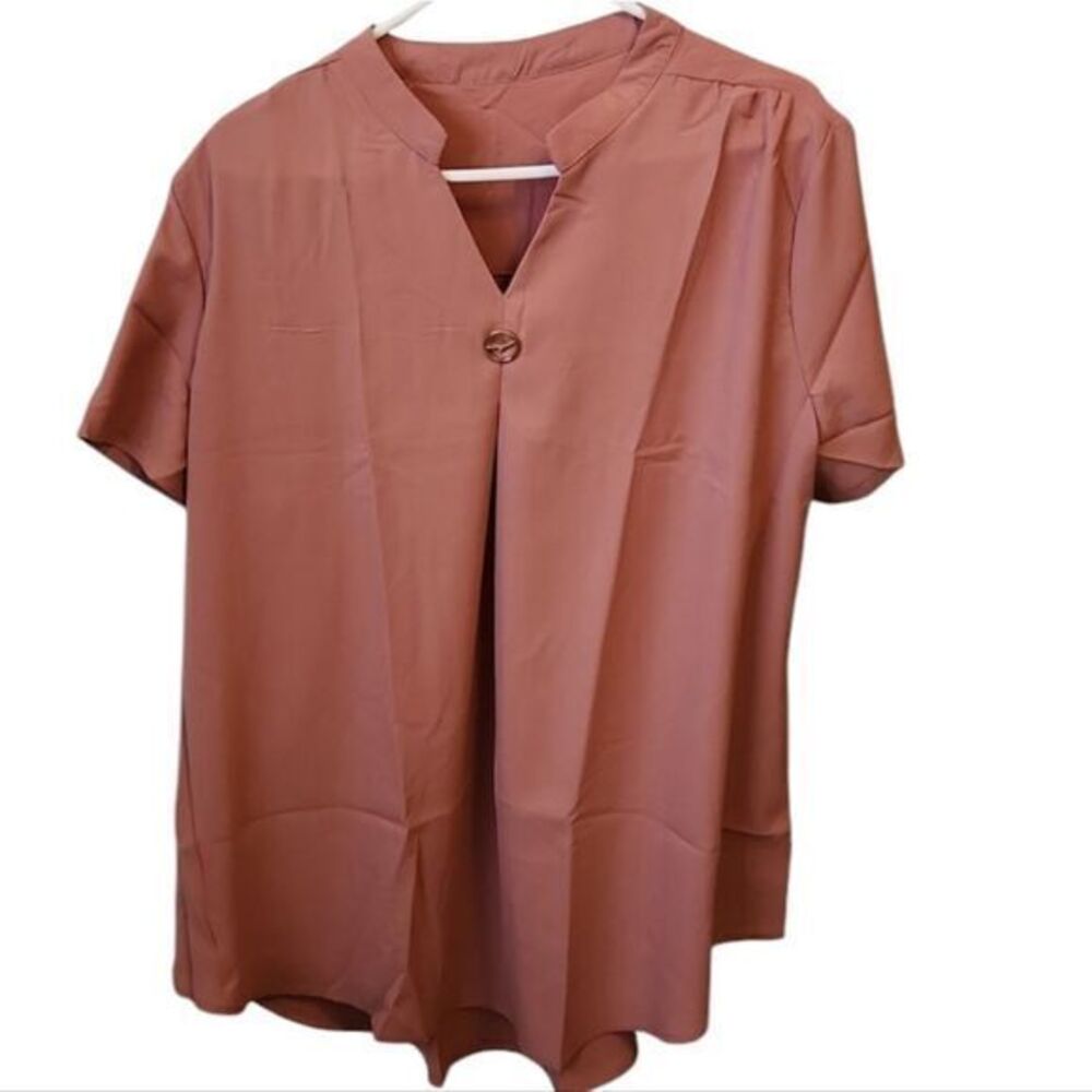 Womens Short-Sleeve‎ V Neck Blouse T-Shirt